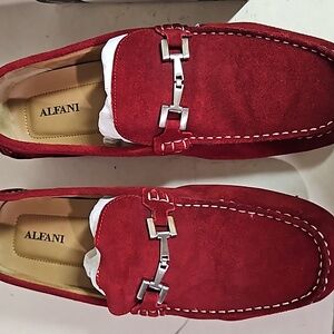 Alfani Men’s James Red Leather Suede Slip -On Loafers Size 13M